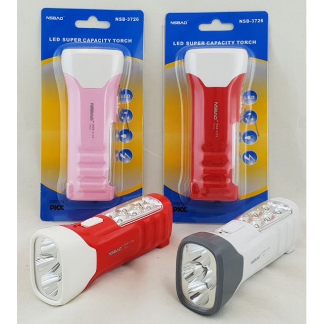 ไฟฉาย-led-หลอดไฟ-4-6-ดวง-ขนาด-5x12-7-ซม-บรรจุไฟ-350-mah