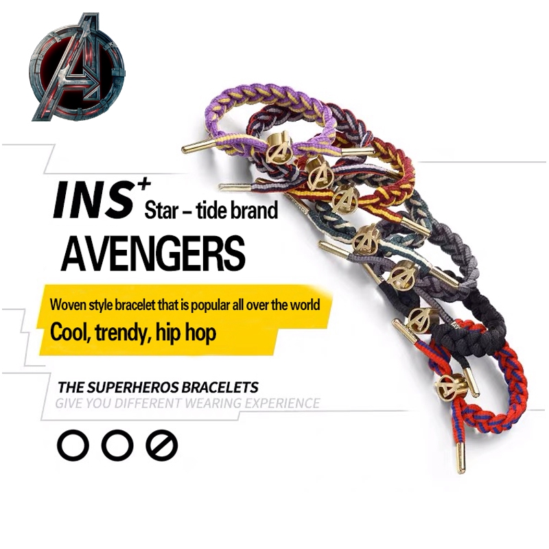 ภาพหน้าปกสินค้าMarvel Avengers Weaving Hand Strap Little Lion Bracelet Couple Bracelet จากร้าน thailand.th บน Shopee