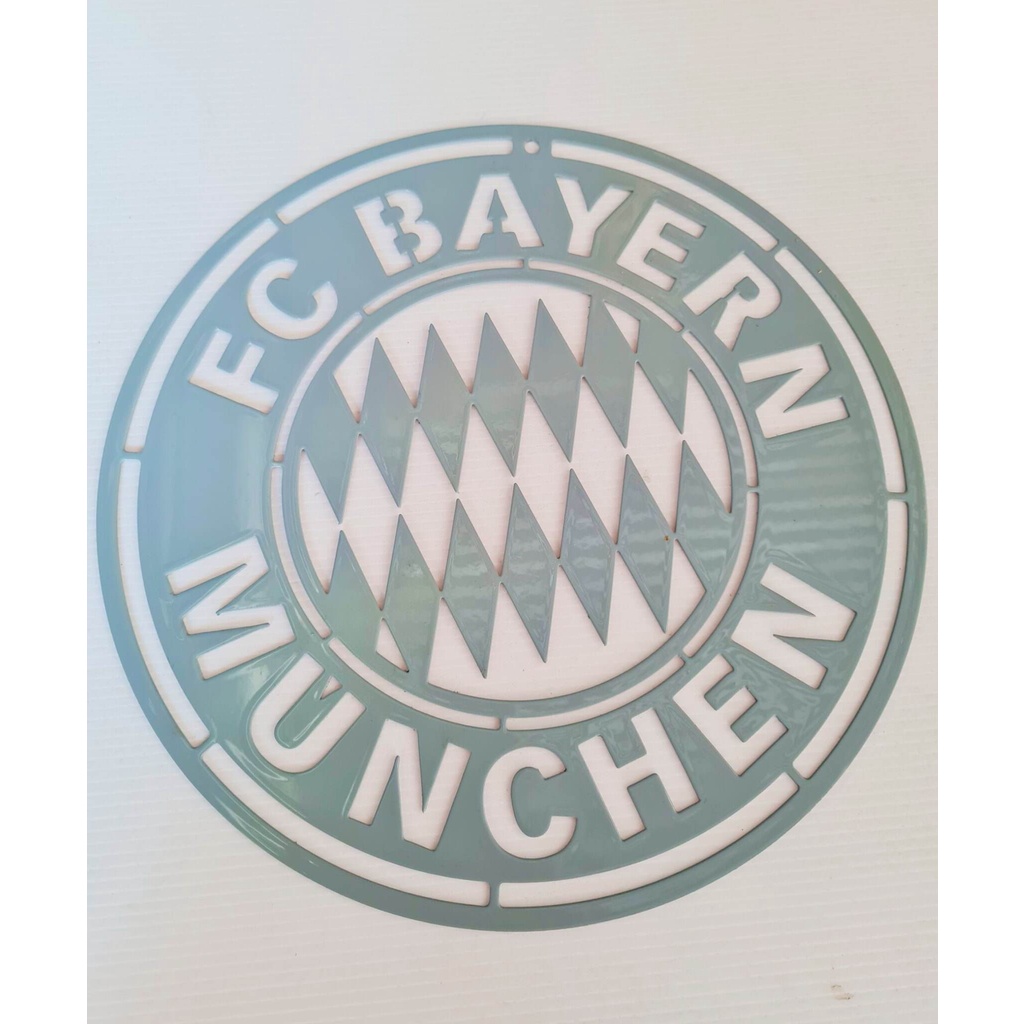 bayern-munchen-โลโก้บาเยิร์นมิวนิค-ขนาด-30-30-cmวัสดุเหล็กตัดเลเซอร์เคฟล่าพ่นสี-2k-พ่นรถยนต์ภายนอกทนแดดทนฝนทนติดตั่งง่าย