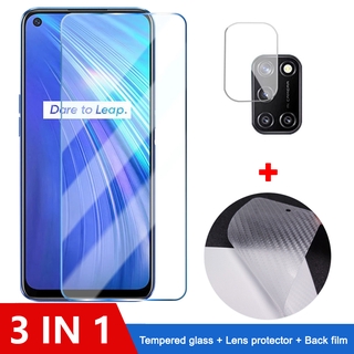 3-in-1 ฟิล์มกระจก Realme 7i กระจกนิรภัย Realme C17 C12 C15 C11 C3 Realme 7i 6i 7 6 Pro ป้องกันหน้าจอ ฟิล์มกระจกกันเลนส์กล้อง &amp; ฟิล์มหลัง