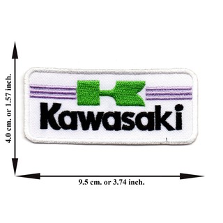 ตัดรีด ตัวรีดติดเสื้อ อาร์มปัก ติดเสื้อปัก ปักเสื้อ DIYลาย KAWASAKI พื้นดำ1