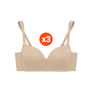 โปรโมชั่น : SABINA BRALESS เสื้อชั้นใน Set 3 ชิ้น Invisible Wire ไร้โครง รุ่น Modern V รหัส SBXI1300CD สีเนื้อเข้ม