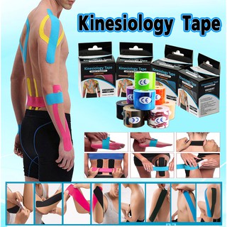 Kinesiology Tape (1 ม้วน) ขนาด 5cm.X5M. เทปบำบัด เทปติดกล้ามเนื้อ เทปพยุงกล้ามเนื้อ เทปยืดหยุ่น