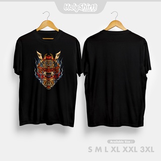 เสื้อยืดสีขาวเสื้อยืด พิมพ์ลาย Samurai Tiger Mecha DistroS-4XL