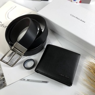 Calvin Klein Leather Belt & Wallet Set