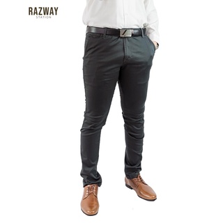 สินค้า Razway กางเกงชิโน่ ผ้ายืด นุ่มสบาย เข้ารูป กางเกงสแล็คชาย รุ่น RZ816 Big Size