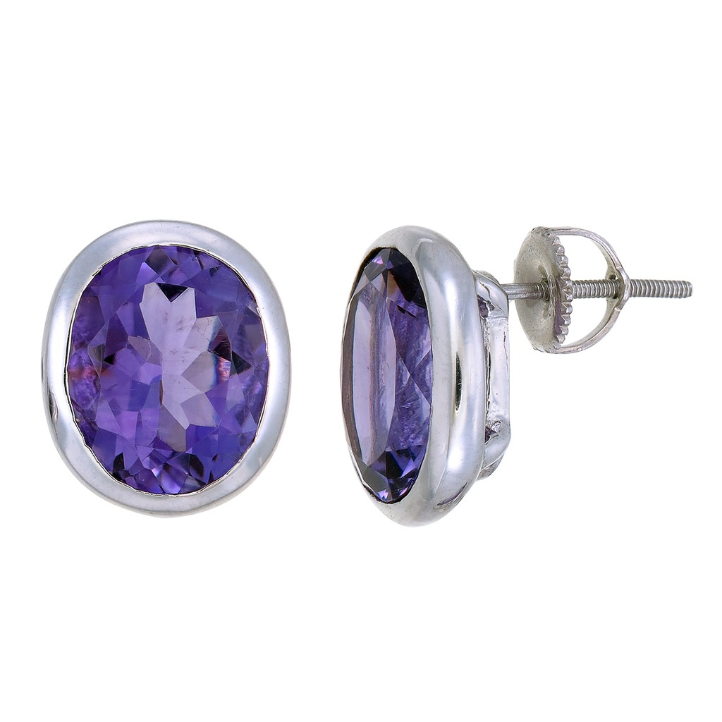 ต่างหูอเมทิสต์พลอยแท้-เงิน9-25-ชุบโรเดียม-earring-amethyst-silver-92-5-rhodium-plating