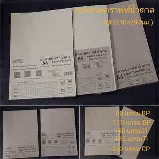 สินค้า กระดาษคราฟท์ กระดาษน้ำตาล A4  80แกรม 110แกรม 150แกรม 185แกรม 230แกรม