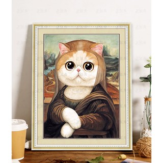 ชุดปักครอสติชพิมพ์ลาย โมนาลิ แคท (Mona Li Cat Cross stitch kit)
