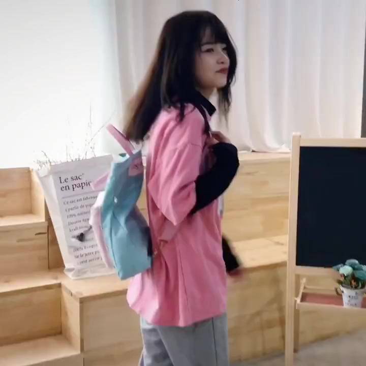 กระเป๋าเป้สะพายหลัง-กระเป๋านักเรียน-ผ้าแคนวาส-อเนกประสงค์-สไตล์เกาหลี-สําหรับผู้หญิง