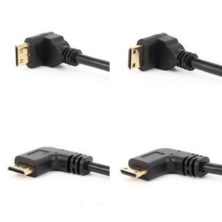 ภาพหน้าปกสินค้าสายเคเบิ้ลเชื่อมต่อข้อมูล 90 องศา mini usb hdmi male to hdmi female 21 ซม. ที่เกี่ยวข้อง