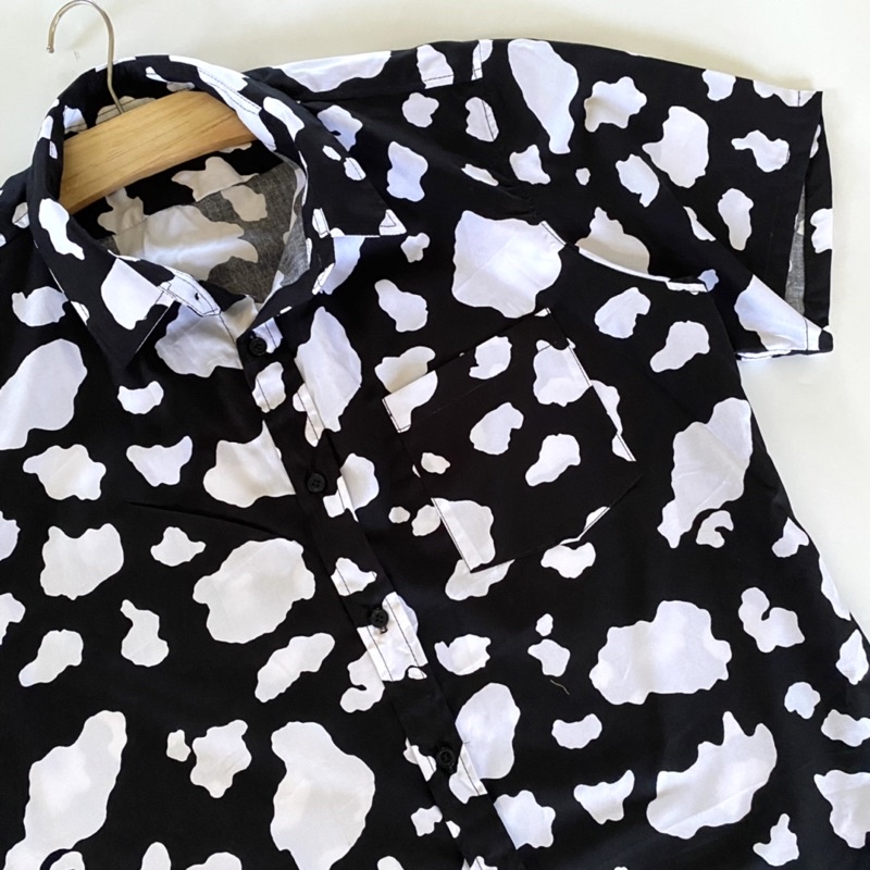 s-5xl-เสื้อเชิ้ตผู้ชาย-เสื้อสไตล์เกาหลี-ลายวัว-เสื้อลำลอง-ผ้าคอตตอนพิมพ์-แขนสั้น