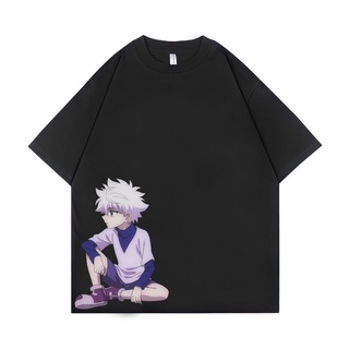 เสื้อยืด ขนาดใหญ่ พิมพ์ลาย Psycho Crucify Killua Zoldyck | สีดํา | เสื้อฮันเตอร์ x ฮันเตอร์ | เสื้อยืด ขนาดใหญ่ | สไตล์ว