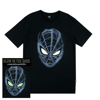 █♬♫♪♩ Marvel Men Spider-Man Ghost  เสื้อยืดผู้ชายลายสไปเดอร์แมน เทคนิคเรืองแสงในที่มืด สินค้าลิขสิทธ์แท้