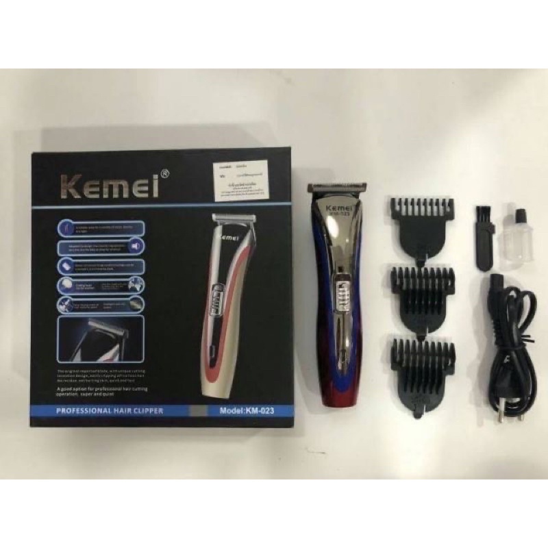 kemei-ปัตตาเลี่ยนไร้สาย-รุ่นkm-023-ปัตเตอเลี่ยน-สีแดงดำ-ปัตตาเลี่ยนตัดผม-ปัตตาเลี่ยนตกแต่งทรงผม-แต่งลาย-แกะลาย-แท้100