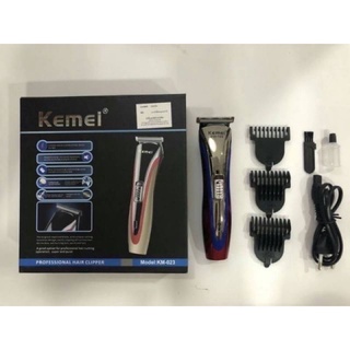 kemei ปัตตาเลี่ยนไร้สาย รุ่นKM-023 ปัตเตอเลี่ยน สีแดงดำ ปัตตาเลี่ยนตัดผม ปัตตาเลี่ยนตกแต่งทรงผม แต่งลาย แกะลาย แท้100%