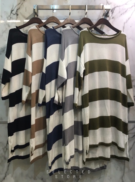korea-knit-stripe-dress