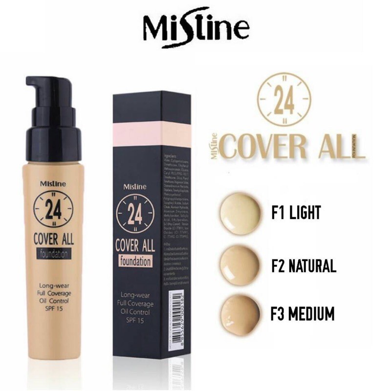 Mistine 24 Cover All Foundation 25g ครีมรองพื้น มิสทีน SPF 15 Shopee
