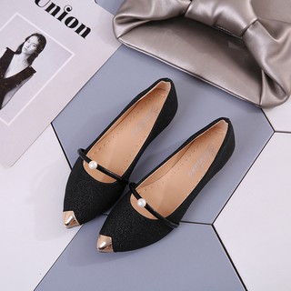 ภาพขนาดย่อของภาพหน้าปกสินค้าWomen Flat Shoes รองเท้าคัทชูแฟชั่น No.236 - Black จากร้าน wonderful.store บน Shopee