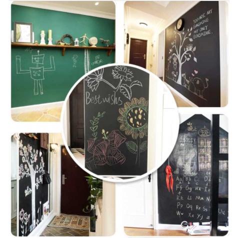 ขายดี-chalkboard-sticker-สติ๊กเกอร์กระดานดำติดผนัง-ชอล์คเขียนลบได้-ตัดความยาวต่อเนื่องตามจำนวนเต็มเมตรที่สั่งค่ะ