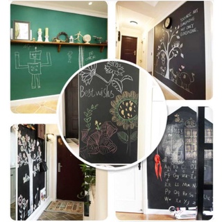 (ขายดี)Chalkboard sticker สติ๊กเกอร์กระดานดำติดผนัง ชอล์คเขียนลบได้ ​(ตัดความยาวต่อเนื่องตามจำนวนเต็มเมตรที่สั่งค่ะ)