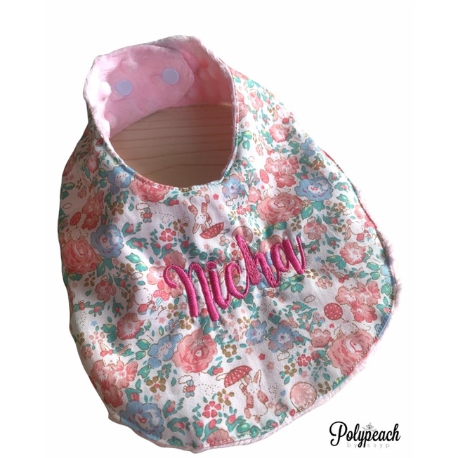 bib-ปักชื่อฟรี-ผ้ากันน้ำลาย-ผ้าซับน้ำลาย-ผ้ากันเปื้อนเด็ก-ทารก-เลือกลายผ้าได้-ผ้า-usa-milky-dot-ปลอดภัย-ไม่ระคายเคือง