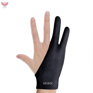 F Veikk ถุงมือวาดภาพแบบสองนิ้วน้ําหนักเบากันเหงื่อสําหรับ Veikk Graphics Tablet