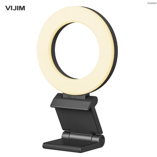 Vijim CL07 ไฟวงแหวน LED 4 นิ้ว หรี่แสงได้ 3 โหมด 3000K-8000K ชาร์จ USB สําหรับไลฟ์สตรีม ประชุมออนไลน์