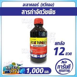 (ยกลัง 12 ขวด) อะลาคลอร์ (alachlor) ตราหวีทอง 1,000 ml. สารกำจัดวัชพืช เช่น หญ้านกสีชมพู หญ้าดอกขาว หญ้าตีนนก ผักโขม