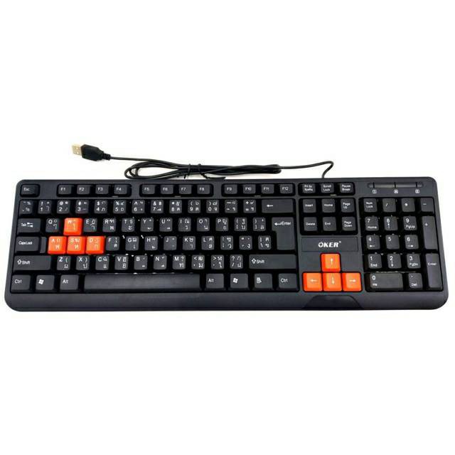 oker-keyboard-usb-คีย์บอร์ด-kb-318-slim-desktop-waterpoof-keyboard