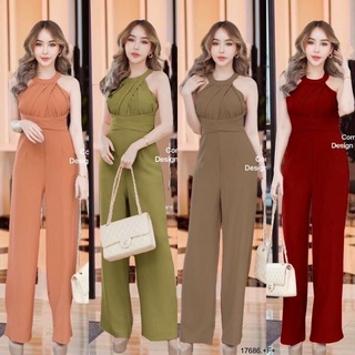 TW17686 Jumpsuit จั๊มสูทขายาวแขนกุด