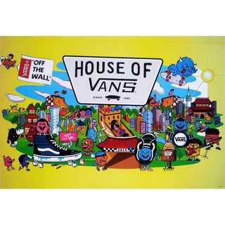 โปสเตอร์ รูปวาด กราฟฟิก ลายเส้น การ์ตูน House of Vans (2015) POSTER 24”x35” KickerClub Music Skate Art Parties Cartoon