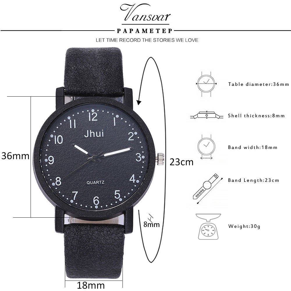 ภาพสินค้านาฬิกาข้อมืออะนาล็อก สายหนัง แฟชั่นสำหรับผู้หญิง V385 จากร้าน vansvar.th บน Shopee ภาพที่ 2