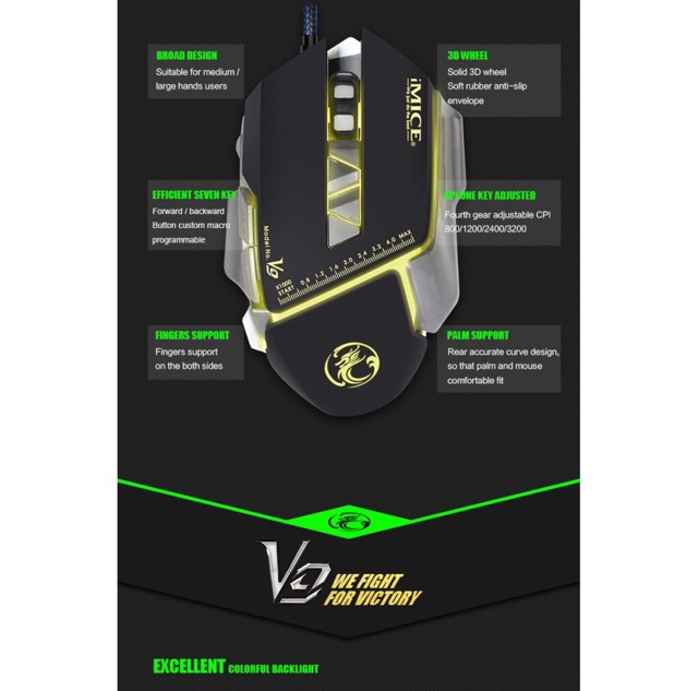 เมาส์เกมมิ่ง-imice-v9-3200dpi-สีดำ-optical-programmable-usb-wired-gaming-mouse