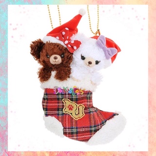 พร้อมส่ง พวงกุญแจ Disney Unibearsity Keychain Collection - Pudding &amp; Puffy Unibearsity Christmas Sock