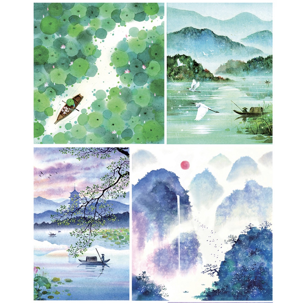 หนังสือสอนวาดภาพทิวทัศน์สีน้ำ-สไตล์จีน-qinghui-collection-guofeng-โดย-shen-ye-หนังสือสอนวาดภาพ-หนังสือศิลปะ-วาดรูป-สีน้ำ