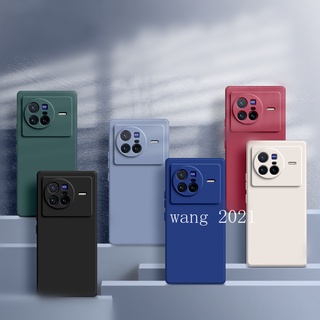 เคส For VIVO X80 Pro X70 Pro 5G Casing New Straight Edge Liquid Silicone Phone Case Matte Multicolor Soft Case Back Cover เคสโทรศัพท