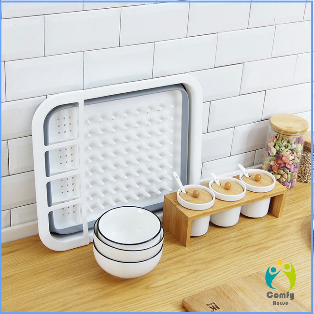 comfy-ถาดคว่ำจาน-ชาม-แบบพับเก็บได้-ใช้งานสะดวก-ที่คว่ำจานอเนกประสงค์-folding-dish-rack