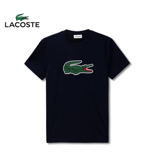 แขนสั้นพิมพ์ลาย✽▩LACOSTE French Crocodile Men s Fashion Casual Loose Solid Color เสื้อยืดแขนสั้นผู้ชาย | TH7085M1