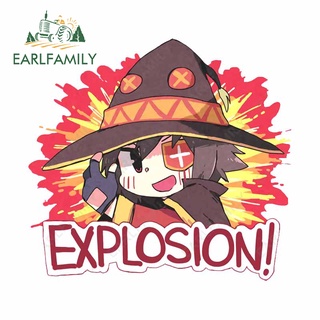 Earlfamily สติกเกอร์กันแดด กันน้ํา ลายการ์ตูน Konosuba Megumin Explosion ขนาด 13 ซม. x 12 ซม. สําหรับติดตกแต่งรถยนต์