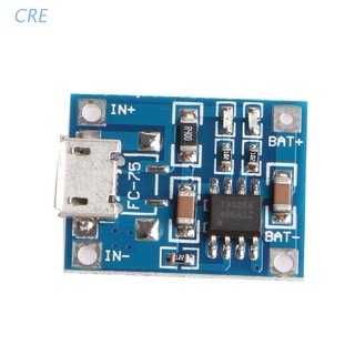 Cre บอร์ดโมดูลชาร์จแบตเตอรี่ลิเธียม TP4056 Mini Micro USB 1A