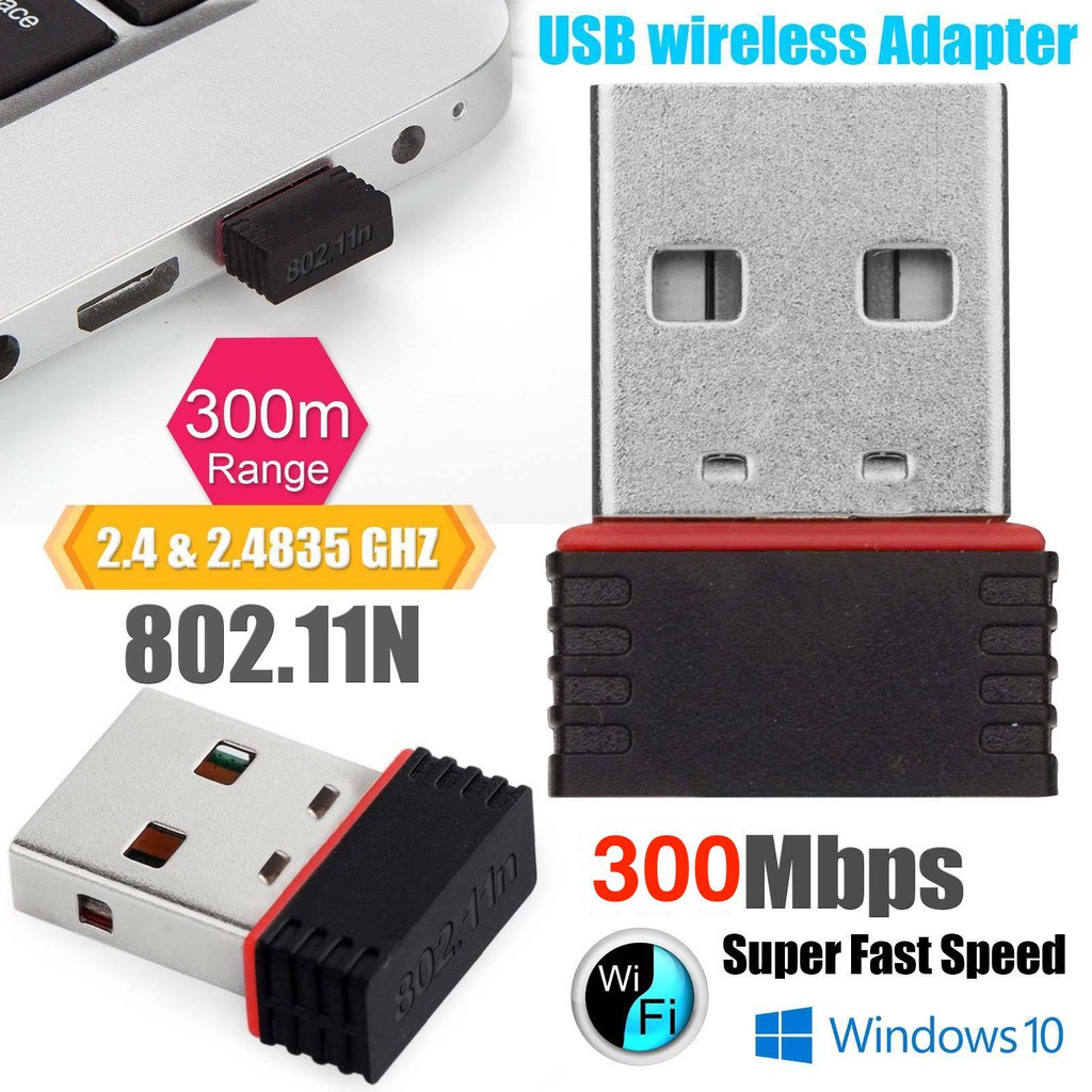 รูปภาพสินค้าแรกของUSB 2.0 Wireless Wifi Adapter 802.11N 300Mbps