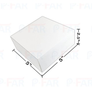 กล่องชิ้น 5 x 5 x 2.5 นิ้ว สีขาว (100 ใบ) MS012E_INH102