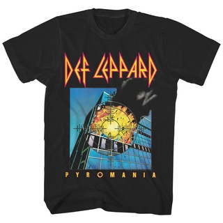 [100% Cotton] เสื้อยืดผ้าฝ้าย พิมพ์ลาย Def Leppard Pyromania สําหรับผู้ชาย JAgeda66DDncbg68