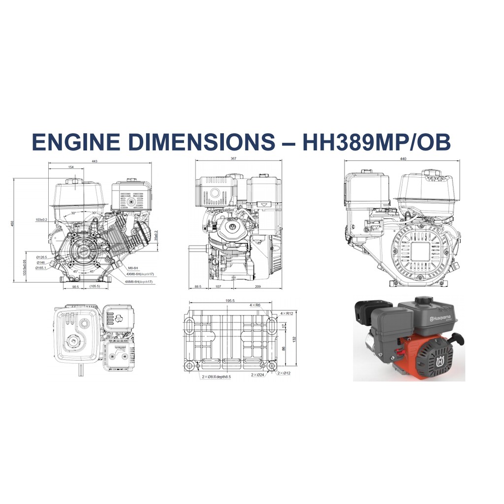 husqvarna-เครื่องยนต์อเนกประสงค์-13hp-รุ่น-hh389mp