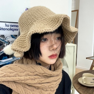 หมวกถักโครเชต์ ผ้าวูล สไตล์ญี่ปุ่น แฟชั่นแฟรี่ เหมาะกับฤดูใบไม้ร่วง ฤดูหนาว สําหรับผู้หญิง