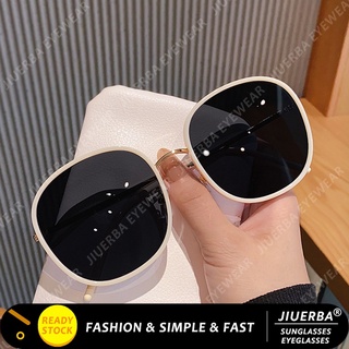 สินค้า (JIUERBA)COD แว่นกันแดดแฟชั่นเกาหลีขนาดใหญ่สำหรับผู้หญิง Retro Round Shades สำหรับ Women