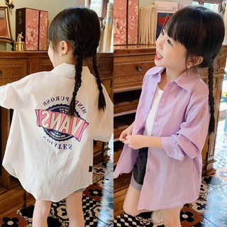 【ชุดเด็กผู้หญิง】เสื้อแจ็กเก็ตแขนยาว กันแดด แบบบาง น้ําหนักเบา แฟชั่นฤดูร้อน สไตล์เกาหลี สําหรับเด็กผู้หญิง 2023