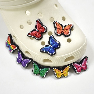 Jibbitz Crocs Pins หมุดผีเสื้อ หลากสีสัน คุณภาพสูง สําหรับรองเท้า กระเป๋า #Cod