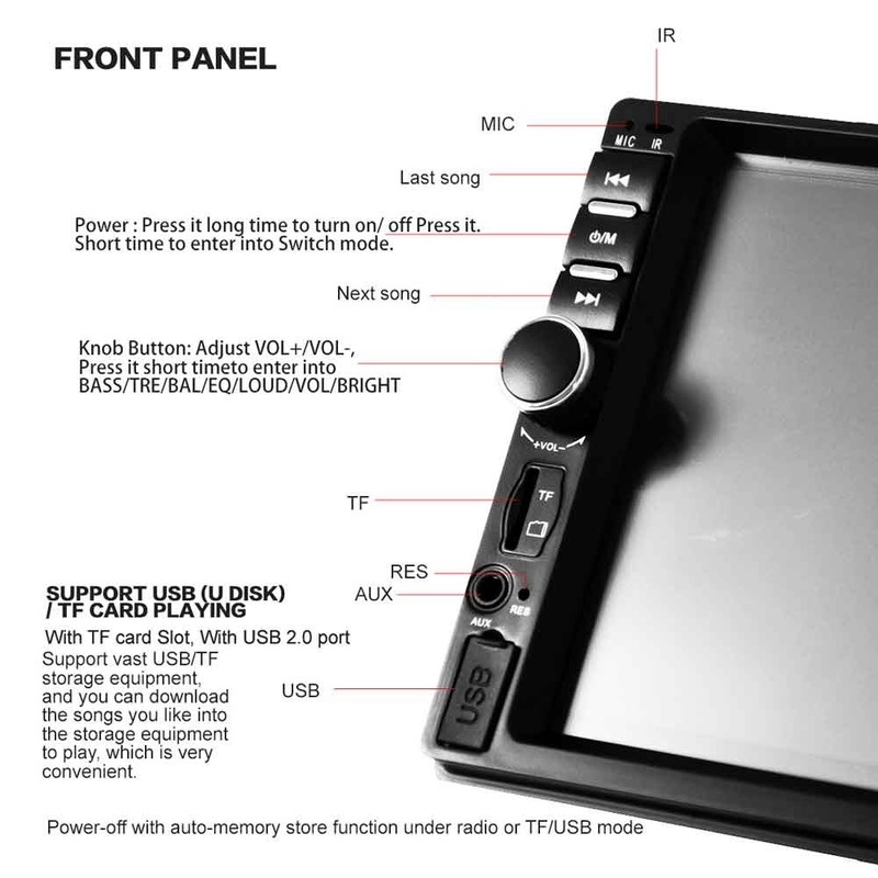 เครื่องเล่นมัลติมีเดีย-mp5-2-din-หน้าจอสัมผัส-7-นิ้ว-usb-fm-บลูทูธ-รองรับกล้องมองหลัง-สําหรับรถยนต์